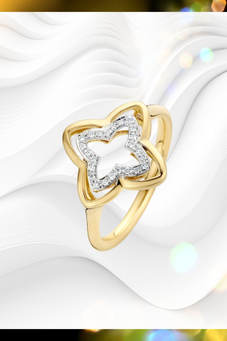 Купить Кольцо Tirisi Seoul Flower Желтое золото – премиальные кольца ZhannaKanGroup