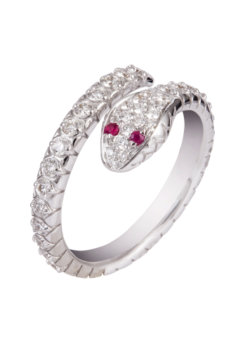 Купить Кольцо Crivelli Snake Белое золото – премиальные кольца ZhannaKanGroup