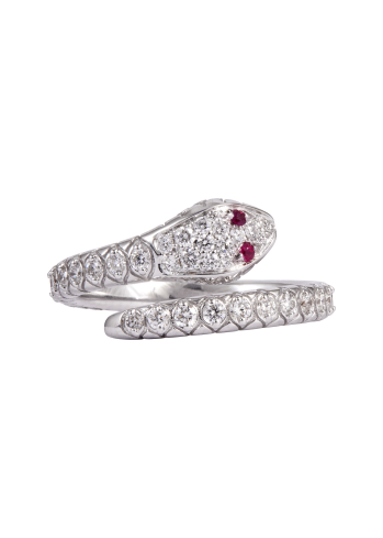 Купить Кольцо Crivelli Snake Белое золото – премиальные кольца ZhannaKanGroup