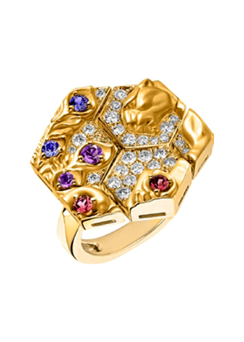 Купить Кольцо CarreraYCarrera Jardin de los placeres Желтое золото – премиальные кольца ZhannaKanGroup