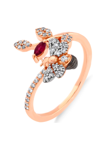 Купить Кольцо BeeGoddess Bee Розовое золото – премиальные кольца ZhannaKanGroup