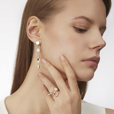 Купить Серьги Bee Goddess Honeycomb Розовое золото – премиальные ZhannaKanGroup