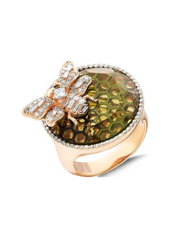 Купить Кольцо BeeGoddess Bee Розовое золото – премиальные кольца ZhannaKanGroup