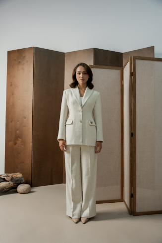 Купить Брюки Zardozi Shades of White Шерсть – премиальные ZhannaKanGroup