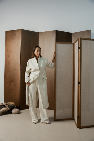 Купить Брюки Zardozi Shades of White Шерсть – премиальные ZhannaKanGroup