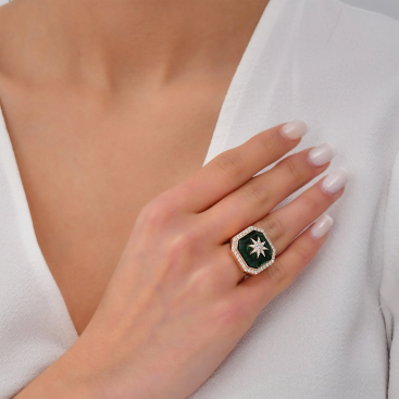 Купить Кольцо BeeGoddess Venus Star Розовое золото – премиальные кольца ZhannaKanGroup