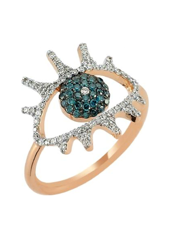 Алқа, Сақина Bee Goddess Eye Light Қызғылт алтын, Күміс сатып алыңыз – ZhannaKanGroup премиум сақиналар