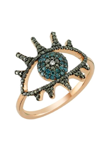 Купить Кольцо Bee Goddess Eye Light Розовое золото – премиальные кольца ZhannaKanGroup