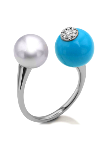 Купить Кольцо Utopia Dots Белое золото – премиальные кольца ZhannaKanGroup