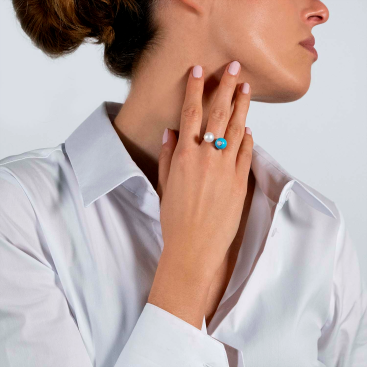 Купить Кольцо Utopia Dots Белое золото – премиальные кольца ZhannaKanGroup