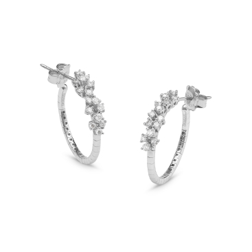 Купить Серьги Damiani Mimosa Flexi Белое золото – премиальные серьги ZhannaKanGroup