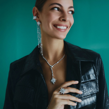 Купить Серьги Bee Goddess Venus Star Белое золото – премиальные ZhannaKanGroup