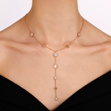 Купить Колье Bee Goddess Venus Star Розовое золото – премиальные ZhannaKanGroup