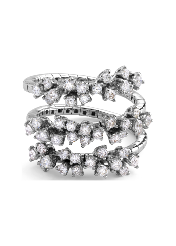 Купить Кольцо Damiani Mimosa Flexi Белое золото – премиальные кольца ZhannaKanGroup