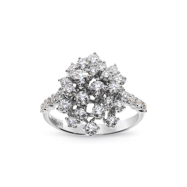 Купить Кольцо Damiani Mimosa Белое золото – премиальные кольца ZhannaKanGroup