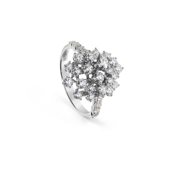 Купить Кольцо Damiani Mimosa Белое золото – премиальные кольца ZhannaKanGroup