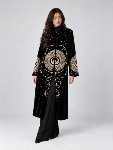 Купить Халат Zardozi Takshila Couture Бархат – премиальные верхняя одежда ZhannaKanGroup