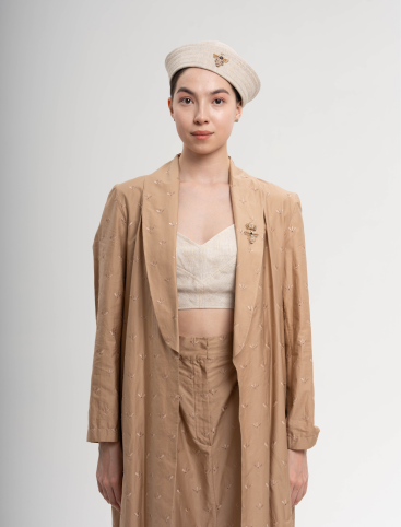 Купить Тренч Zardozi Spring/Summer 2023 Лен – премиальные верхняя одежда ZhannaKanGroup