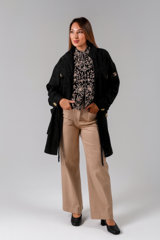 Купить Парка Zardozi Shades of Black Шерсть – премиальные верхняя одежда ZhannaKanGroup