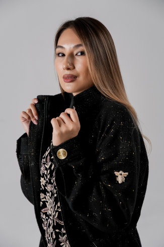 Купить Парка Zardozi Shades of Black Шерсть – премиальные верхняя одежда ZhannaKanGroup