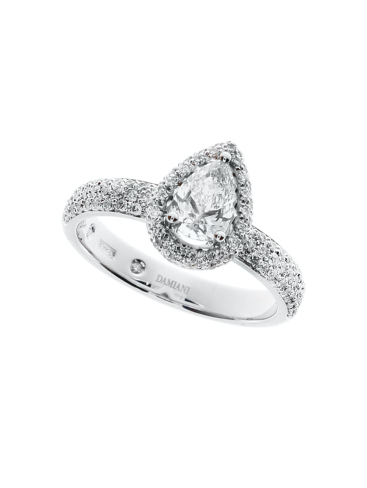 Купить Кольцо Damiani Minou full pavè Белое золото – премиальные кольца ZhannaKanGroup