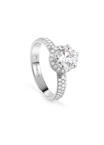 Купить Кольцо Damiani Minou full pavè Белое золото – премиальные кольца ZhannaKanGroup