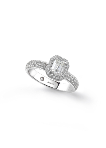 Купить Кольцо Damiani Minou full pavè Белое золото – премиальные кольца ZhannaKanGroup