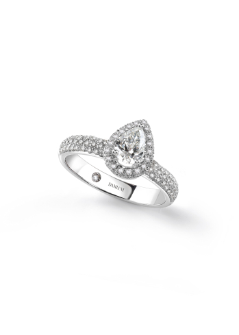 Кольцо Damiani Minou full pavè Белое золото