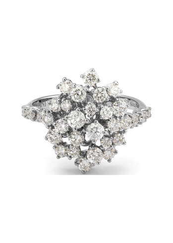 Купить Кольцо Damiani Mimosa Белое золото – премиальные кольца ZhannaKanGroup