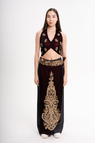 Купить Жилет Zardozi Takshila Couture Бархат – премиальные топы ZhannaKanGroup