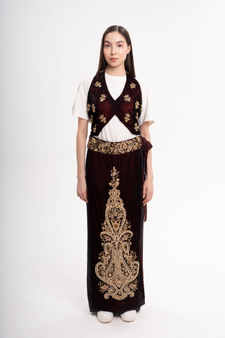 Купить Жилет Zardozi Takshila Couture Бархат – премиальные топы ZhannaKanGroup