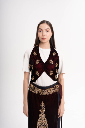 Купить Жилет Zardozi Takshila Couture Бархат – премиальные топы ZhannaKanGroup