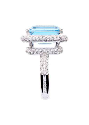 Купить Кольцо Damiani Minou full pavè Белое золото – премиальные кольца ZhannaKanGroup