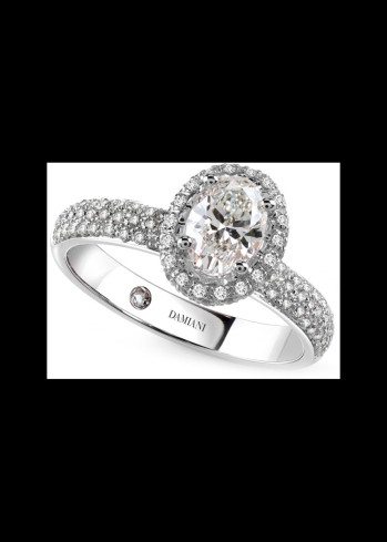 Купить Кольцо Damiani Minou full pavè Белое золото – премиальные кольца ZhannaKanGroup
