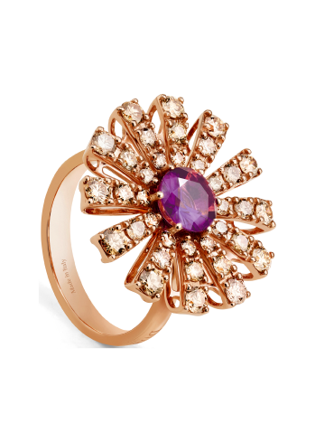 Купить Кольцо Damiani Margherita Розовое золото – премиальные кольца ZhannaKanGroup