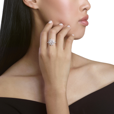 Купить Кольцо Damiani Mimosa Белое золото – премиальные кольца ZhannaKanGroup