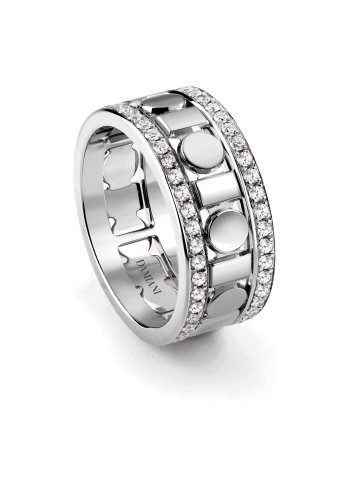 Купить Кольцо Damiani Belle Epoque Reel Белое золото – премиальные кольца ZhannaKanGroup