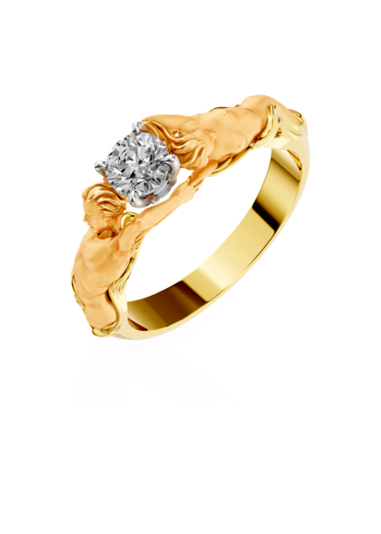 Купить Кольцо CarreraYCarrera Solitario Juntos Желтое золото – премиальные кольца ZhannaKanGroup