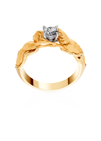 Купить Кольцо CarreraYCarrera Solitario Juntos Желтое золото – премиальные кольца ZhannaKanGroup