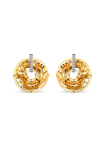 Сырға CarreraYCarrera Shanghai Сары алтын, Ақ сатып алыңыз – ZhannaKanGroup премиум