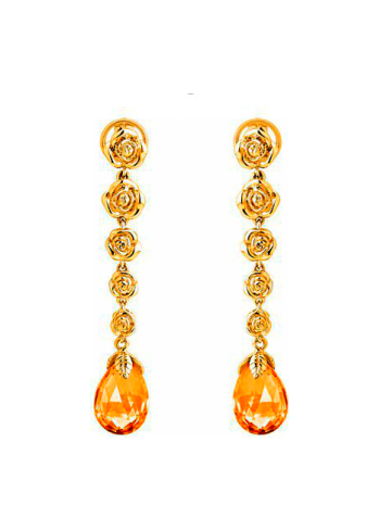 Купить Серьги CarreraYCarrera Jardin de rosas Желтое золото – премиальные ZhannaKanGroup