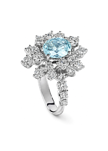 Купить Кольцо Damiani Mimosa Белое золото – премиальные кольца ZhannaKanGroup