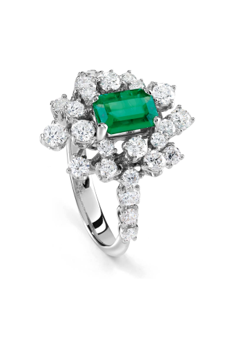 Купить Кольцо Damiani Mimosa Белое золото – премиальные кольца ZhannaKanGroup