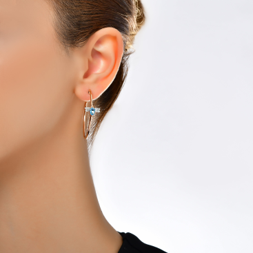 Buy Mono earring Bee Goddess Rose Gold – premium earrings by ZhannaKanGroup