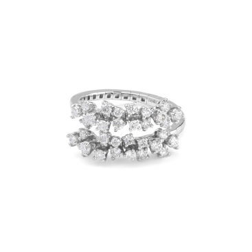 Купить Кольцо Damiani Mimosa Flexi Белое золото – премиальные кольца ZhannaKanGroup