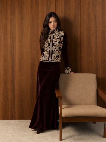 Купить Пиджак Zardozi Takshila Couture Бархат – премиальные костюмы ZhannaKanGroup