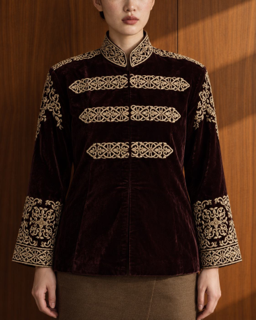 Купить Пиджак Zardozi Takshila Couture Бархат – премиальные костюмы ZhannaKanGroup