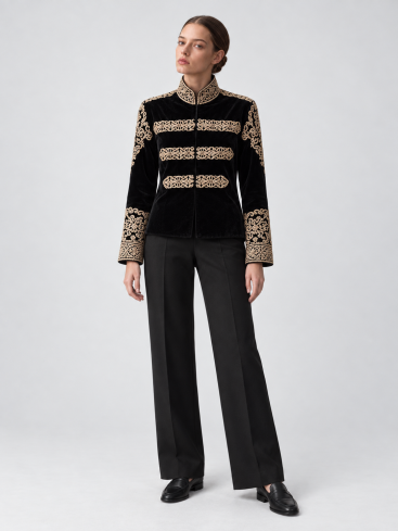 Buy Jacket Zardozi Takshila Couture Velvet – premium costumes by ZhannaKanGroup
