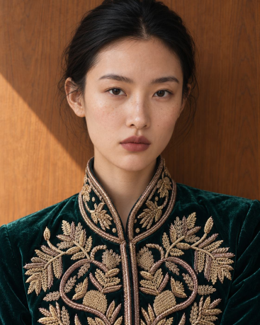 Buy Jacket Zardozi Takshila Couture Velvet – premium costumes by ZhannaKanGroup