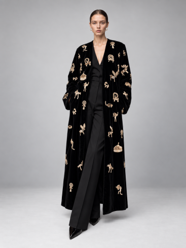 Купить Халат Zardozi Takshila Couture Бархат – премиальные верхняя одежда ZhannaKanGroup